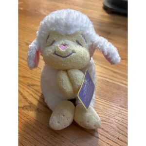 Bright Inspirations Praying Lamb Plush Stuffed Animal White Pink Yellow